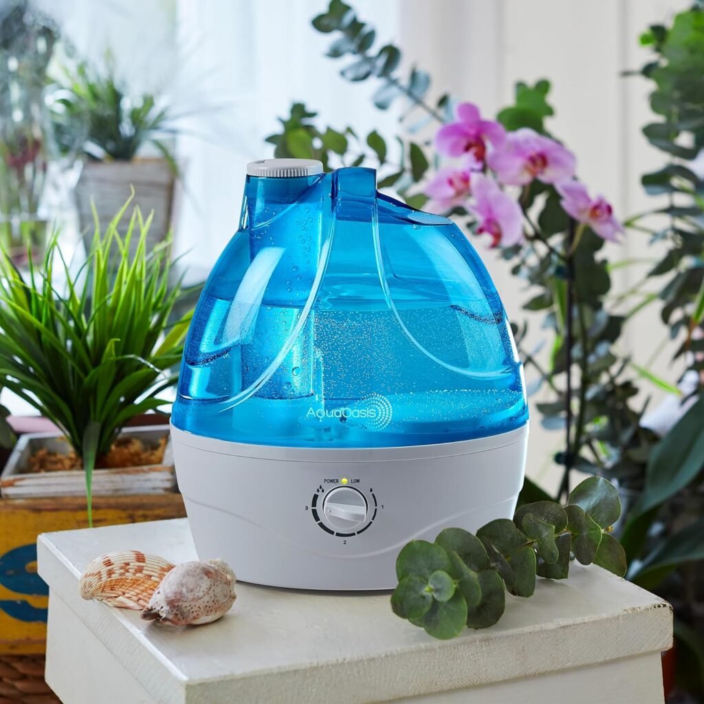 AquaOasis® Cool Mist Humidifier (2.2L Water Tank) Quiet Ultrasonic Humidifiers for Bedroom  Large room - Adjustable -360 Rotation Nozzle, Auto-Shut Off, Humidifiers for Babies Nursery  Whole House