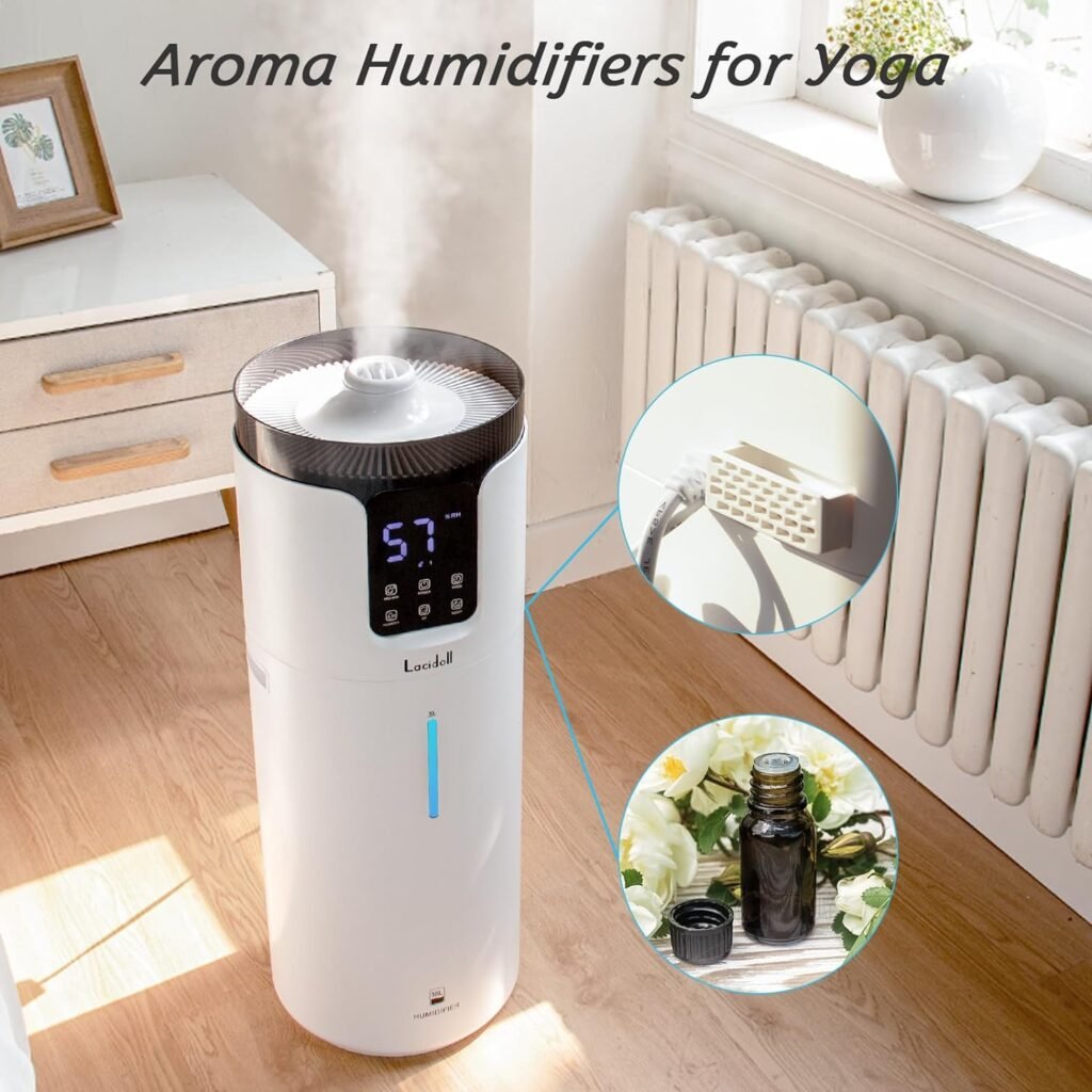 Humidifiers for Home, 16L/4.2Gal Whole house Humidifier 2000 sq.ft. Ultrasonic Cool Mist Large Room Humidifier with Extension Tube, Quiet Bedroom Humidifier with Aroma Box, White