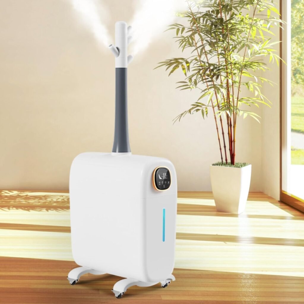 Humidifiers for Large Room Home, 6.6Gal/25L Large Humidifier Whole House Humidifier 3000 sq.ft, Cool Mist Top Fill Floor Commercial and Industrial Humidifiers, 360° Nozzle Sets, 3 Speed