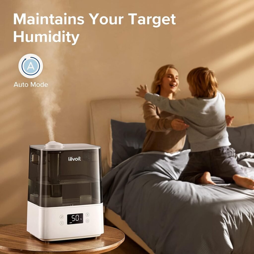 LEVOIT Top Fill Humidifiers for Bedroom, 2.5L Tank for Large Room, Easy to Fill  Clean, 26dB Quiet Cool Mist Air Humidifier for Home Baby Nursery  Plants, Auto Shut-off and BPA-Free for Safety, 25H