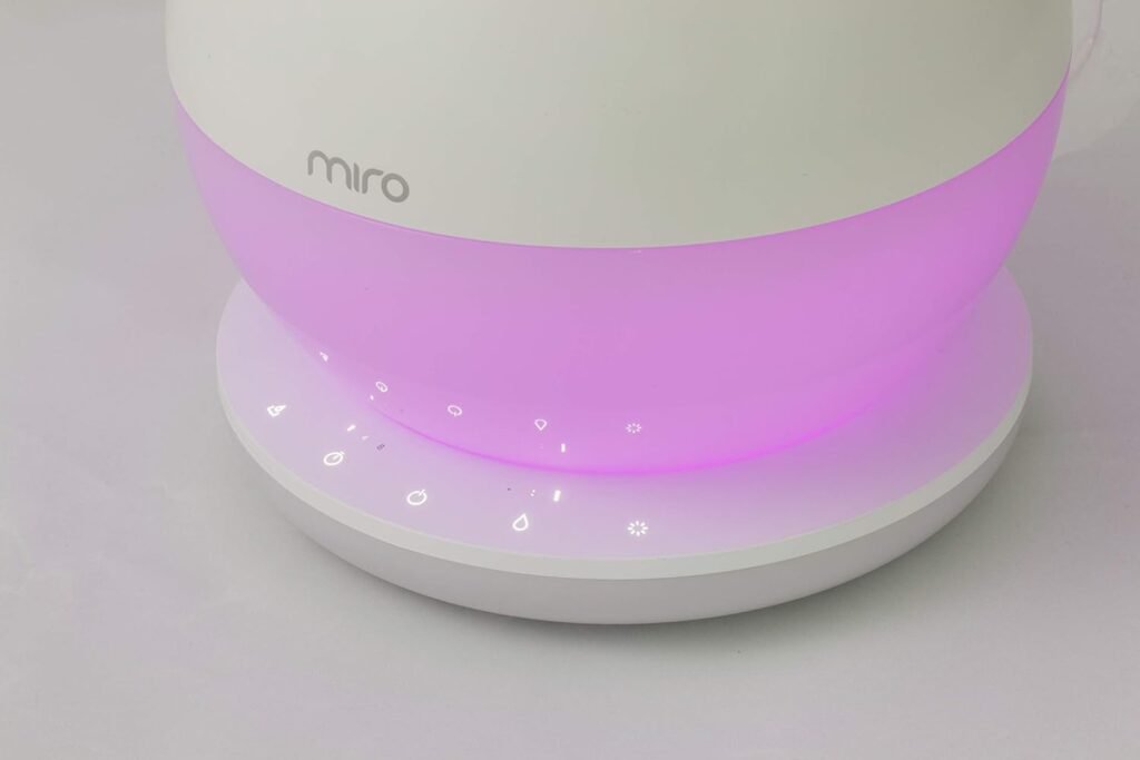 MIRO-NR08M Cream White Completely Washable Modular Sanitary Humidifier, Large Room, Easy to Clean, Easy to Use - Premium Cool-Mist Humidifier. Touch Control Colorful LEDs, Powerful humidification