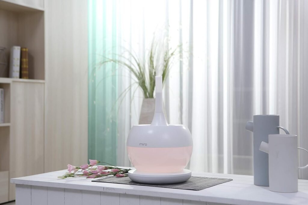 MIRO-NR08M Cream White Completely Washable Modular Sanitary Humidifier, Large Room, Easy to Clean, Easy to Use - Premium Cool-Mist Humidifier. Touch Control Colorful LEDs, Powerful humidification